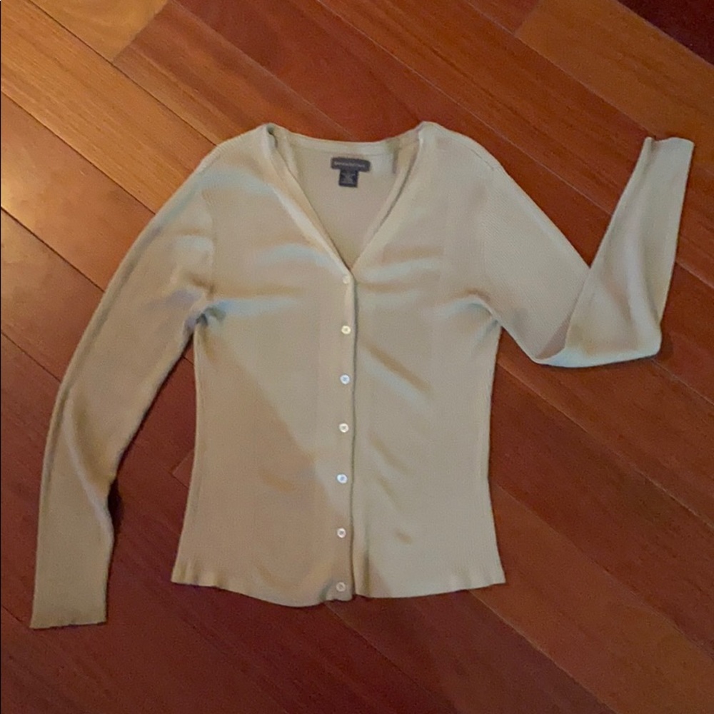 Banana Republic Button Down Silk Cardigan Size L
